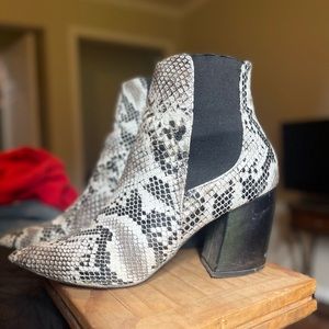 Snakeskin booties
